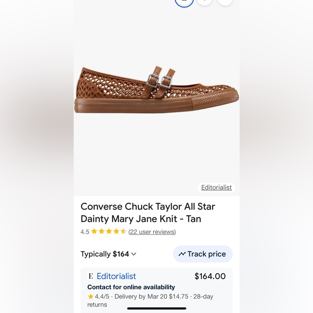 Converse Women's Brown Mesh Flats - Picture 6 of 6